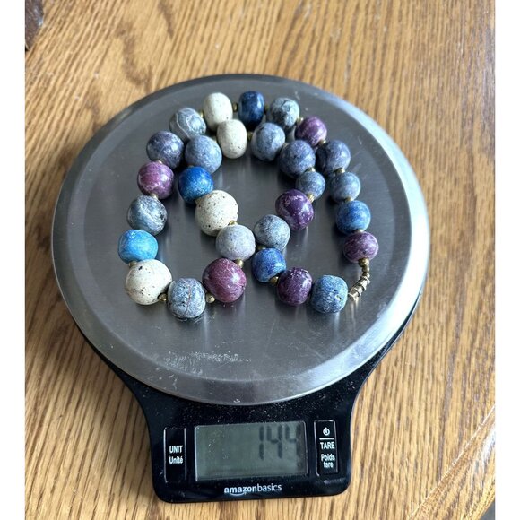 Assorted Natural Stone Necklace Jasper And Sodalite Positive Energy Jewelry 146g - Picture 5 of 5